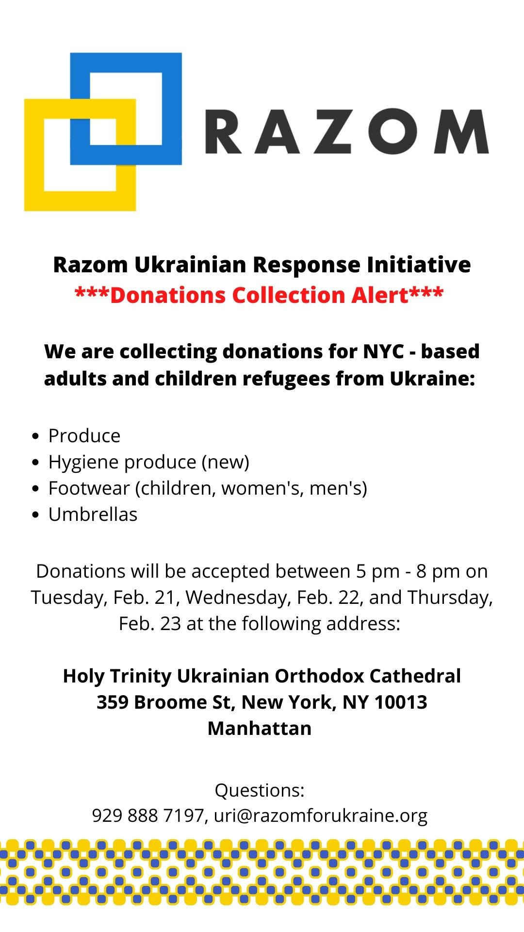 Ukrainian Response Initiative - Donation Collection