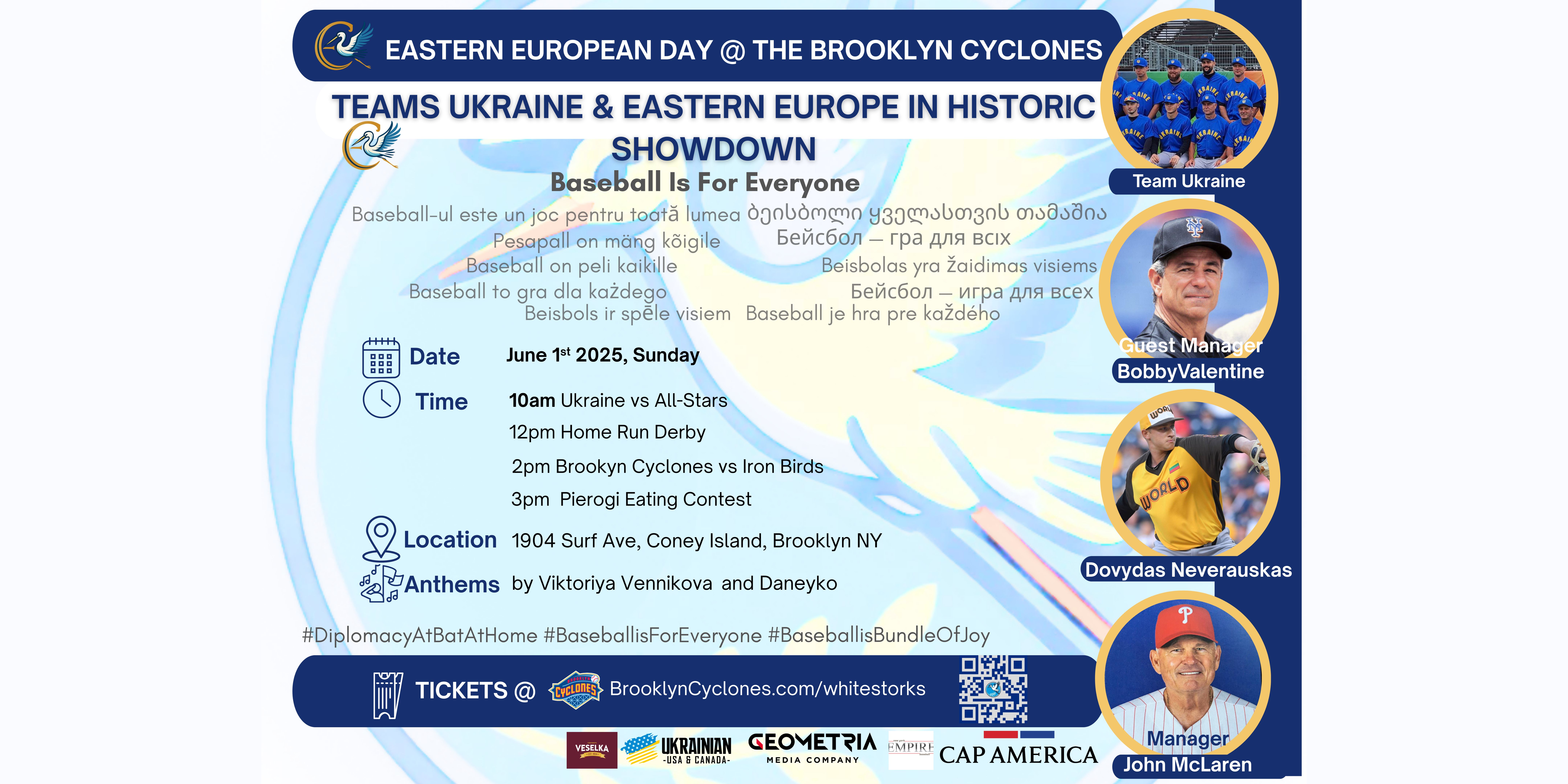 International Baseball: Eastern European All-Stars vs. the Team Ukraine.