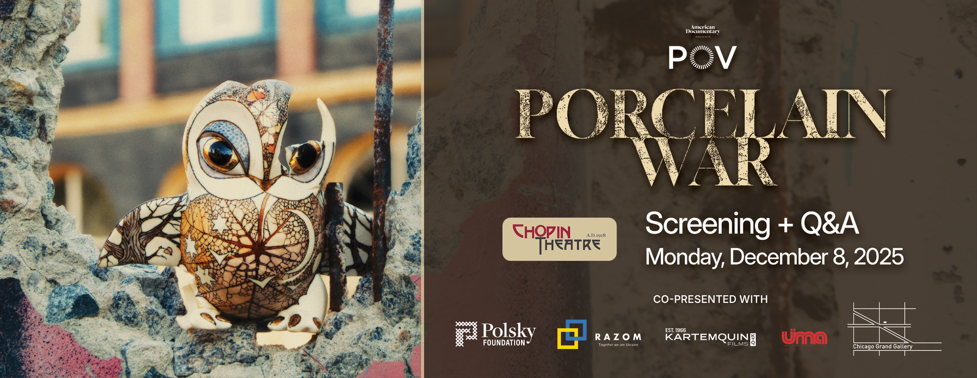 Porcelain War Screening, Q&A + Reception