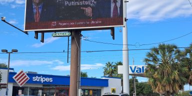Pro-Ukraine Organization Puts Up Billboard in Brownsville Calling Out Rep. Gonzalez for Meeting with Russian War Criminals